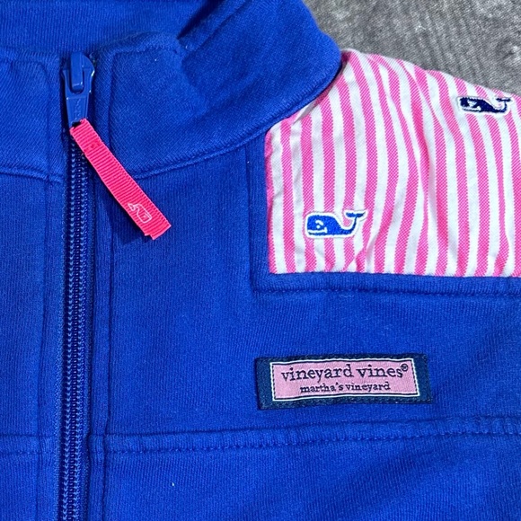 Child’s Vineyard Vines Shep 1/4 Zip Pink Stripe [6029] - Picture 3 of 9
